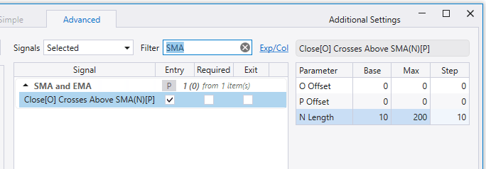 Selecting Moving Average Lengths in Build Alpha